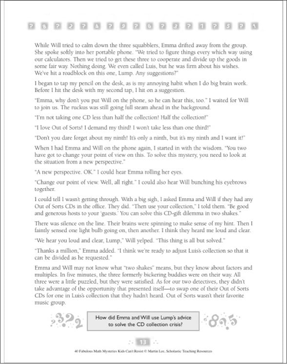 Scholastic Math Mysteries Book - 30 Engaging Stories For Grades 3-5