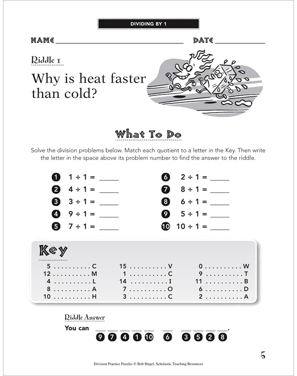 Division Practice Puzzles by Bob Hugel