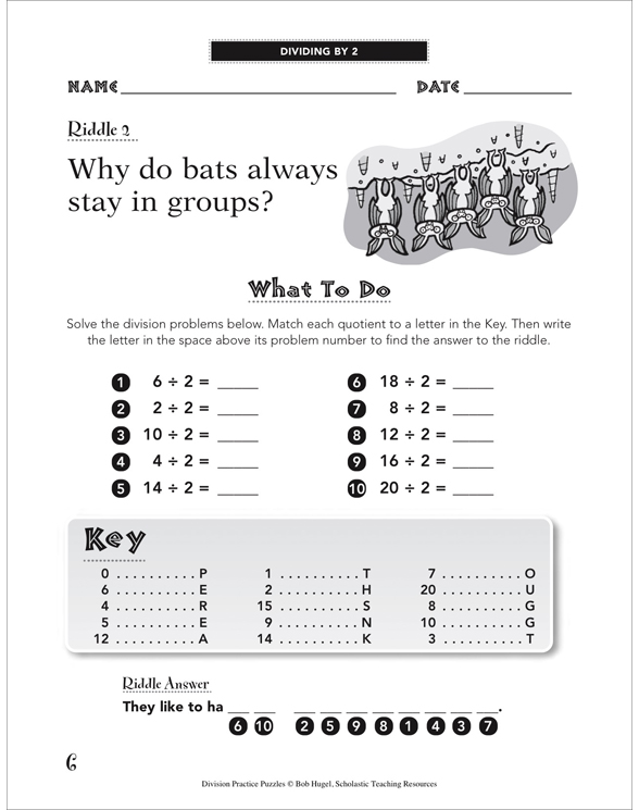 Division Practice Puzzles by Bob Hugel