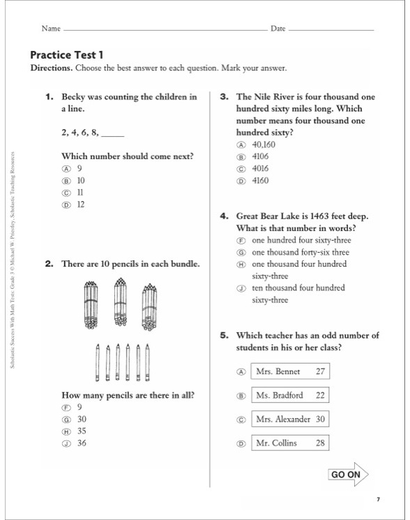 Scholastic Success With Math Tests: Grade 3 by