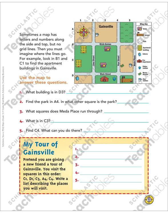 Using A Map Grid Grade 3 Map Skills By   9781338021561 Si02 588x745 