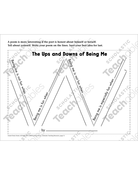 The Ups And Downs Of Being Me All About Me Poetry Frame By