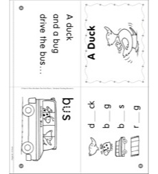 d phonics worksheet A Mini Story: by u) Book vowel (short Phonics Duck Phonics