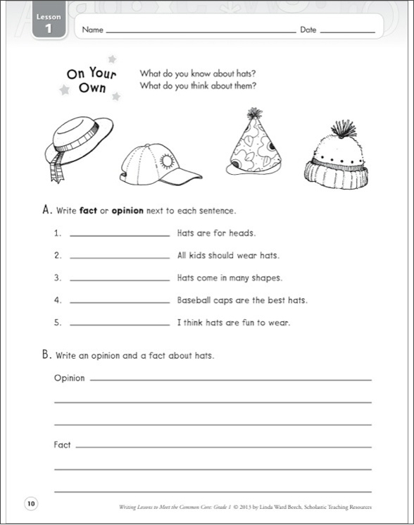 Writing Lessons To Meet the Common Core: Grade 1 by Linda Ward Beech