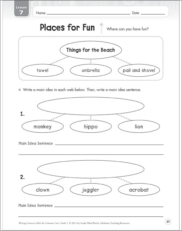 Writing Lessons To Meet the Common Core: Grade 1 by Linda Ward Beech
