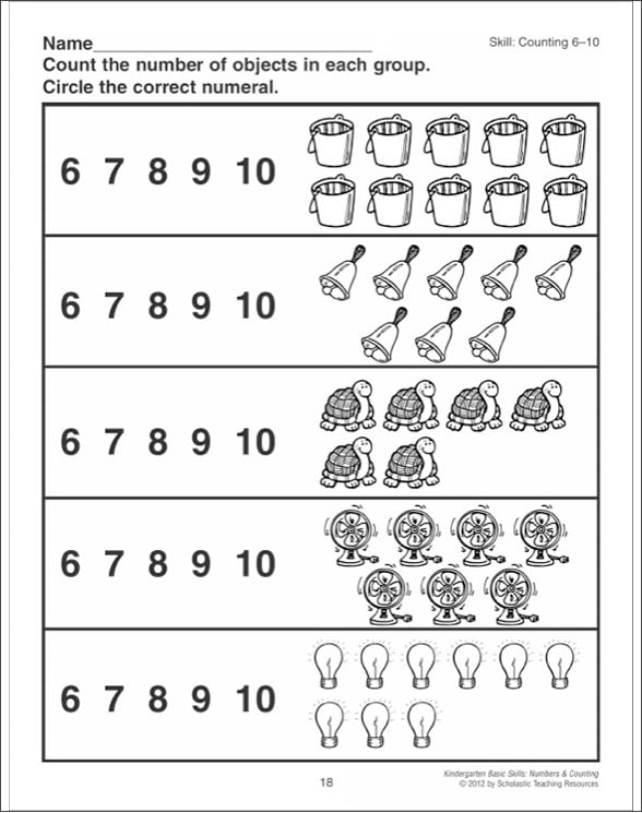 Kindergarten Basic Skills: Numbers & Counting By 155