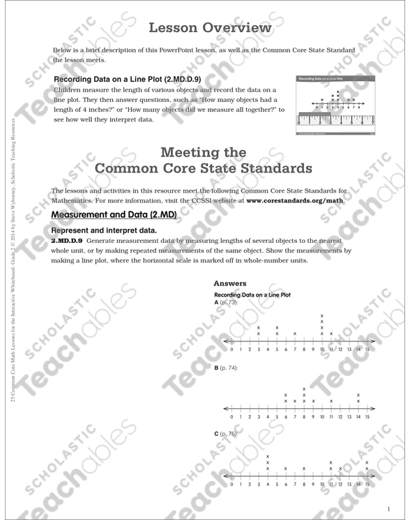 Recording Data on a Line Plot Math Lesson by
