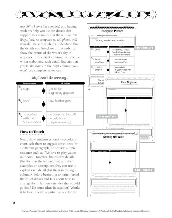 Teaching Writing Through Differentiated Instruction With Leveled Graphic Organizers By Mary C 8286