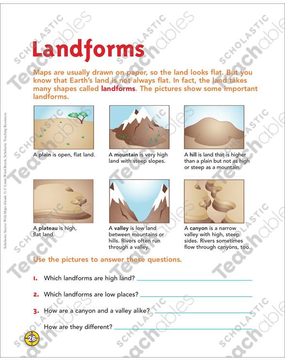 Landforms Grade 3 Map Skills By   9781338021578 Si01 588x745 