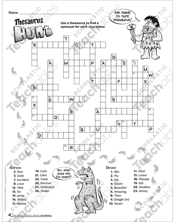 Thesaurus Hunt: Vocabulary Practice Page by