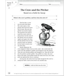 The Crow and the Pitcher Aesop 's Fable: Grade 3 Complex Text Passage ...