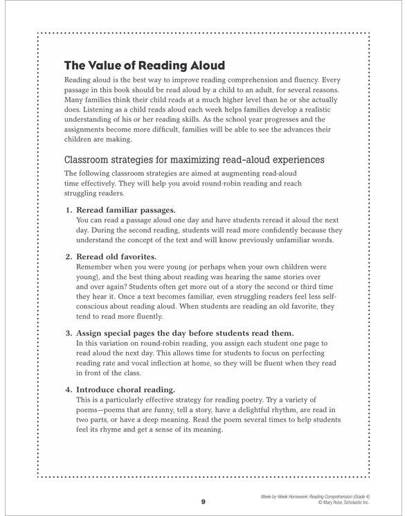 Week by week homework reading comprehension grade 4 pdf 04 image