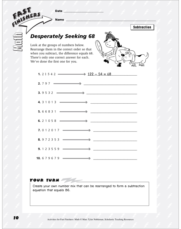 Activities For Fast Finishers Math By Marc Tyler Nobleman