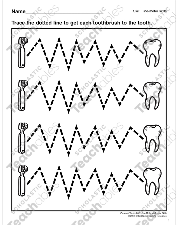 Tracing ZigZag Lines Preschool Basic Skills (Fine Motor) by