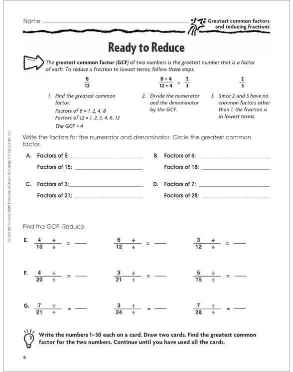 Scholastic Success With Fractions & Decimals: Grade 5 Workbook by