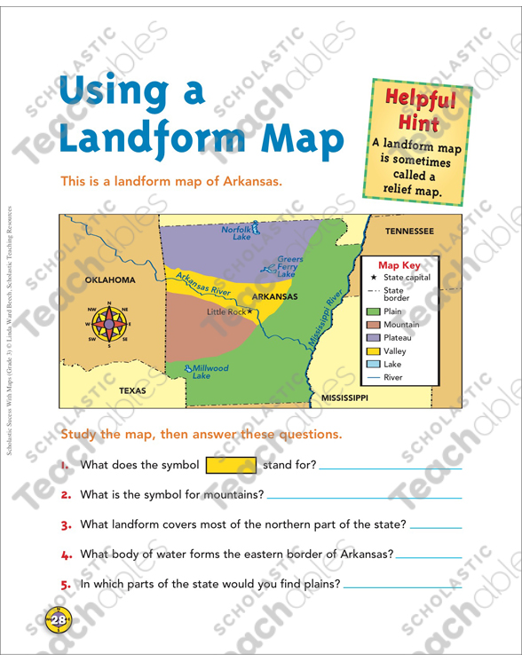 Using a Landform Map Grade 3 Map Skills by