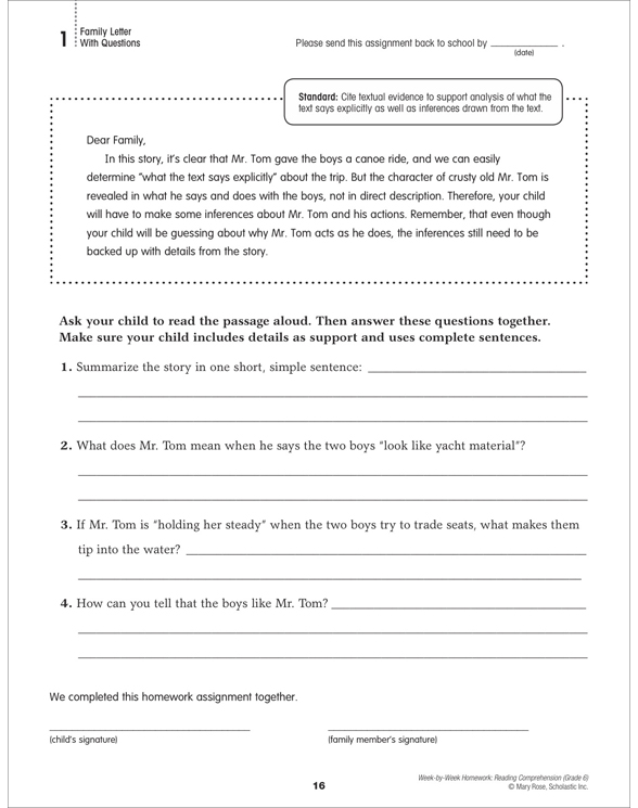 Reading Comprehensions Year 6 - A Worksheet Blog