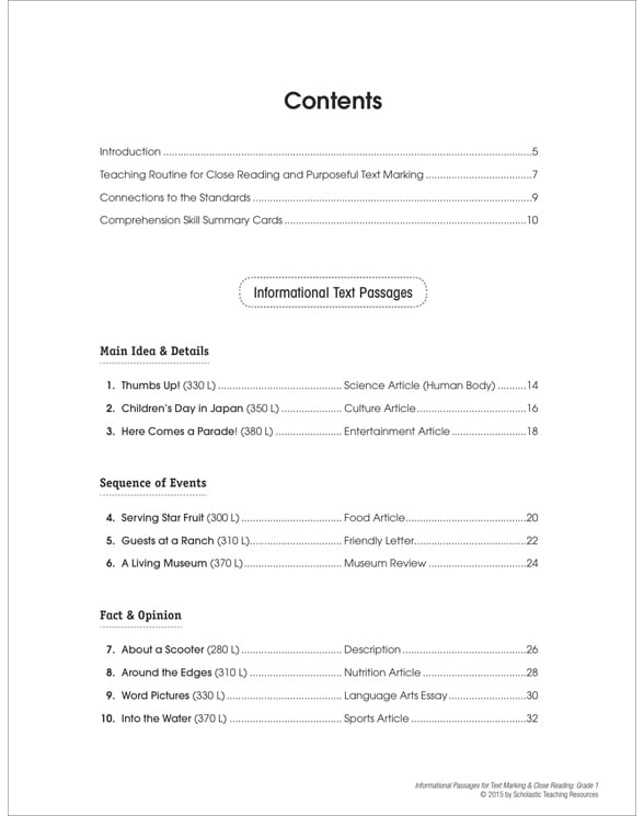 informational-passages-for-text-marking-close-reading-grade-1-by