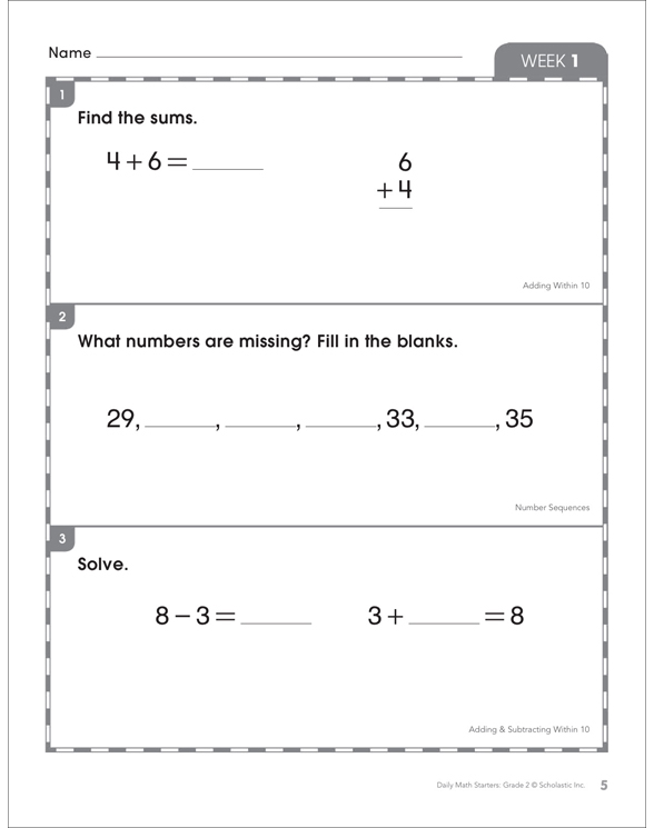 Daily Math Starters: Grade 2 by Bob Krech