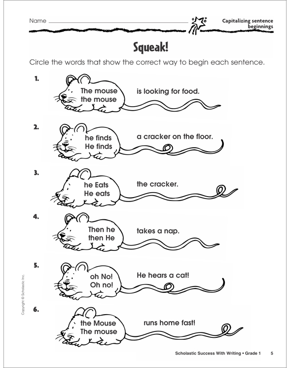 Scholastic Success With Writing: Grade 1 Workbook by