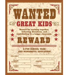 Wild West Wanted! Chart Wild West Wanted! Chart