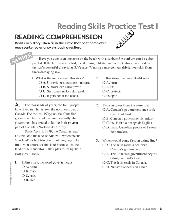 Scholastic Success With Reading Tests: Grade 5 Workbook by