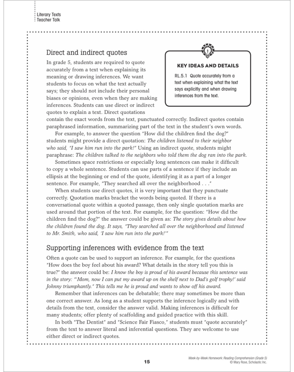 5th grade practice test comprehension picture