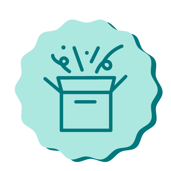 Box with confetti