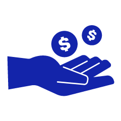 hand holding coins icon