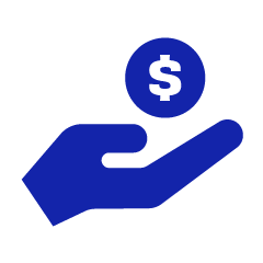 hand holding a coin icon