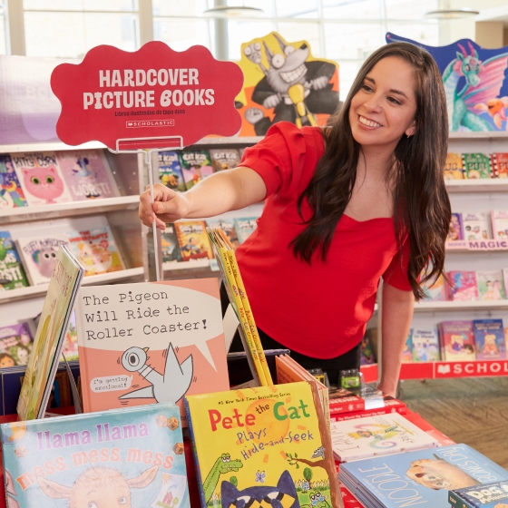 A host showcases a tabletop display