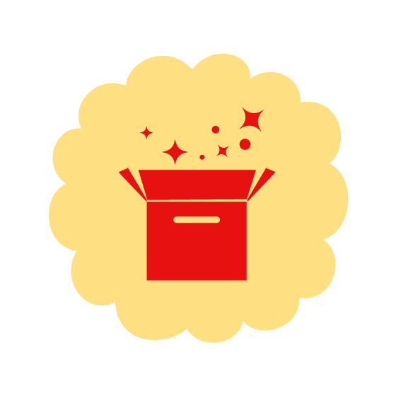 Box with confetti icon