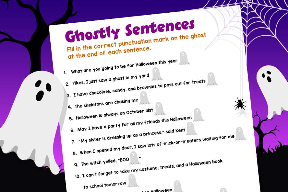 Boo! Practice Punctuation With This Ghostly Printable