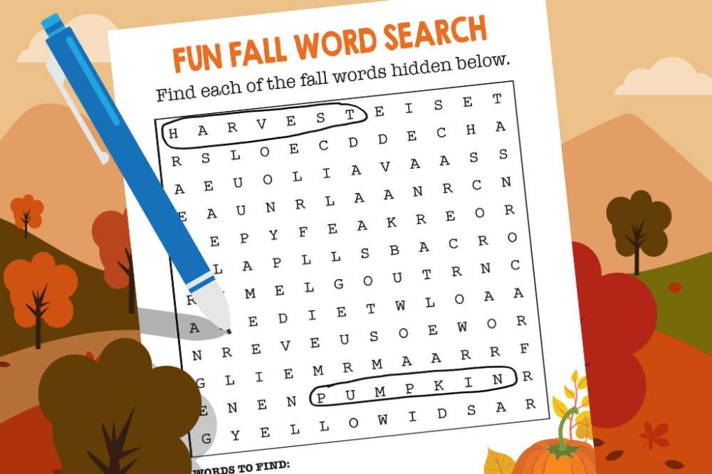 Welcome Fall With This Word Search Printable