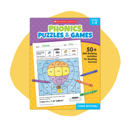 Activity books for the classroom like "Phonics, Puzzles & Games".