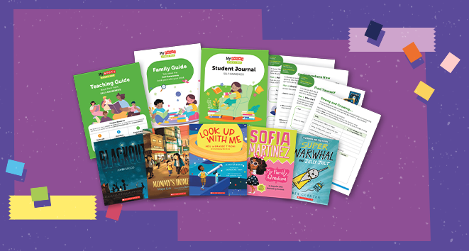 My Books Every Day packs including family guides, reading journals, and books in multiple genres.