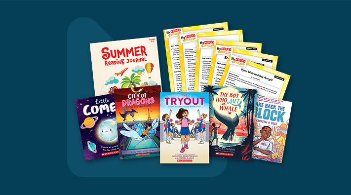 Each My Books Summer pack includes 5–10 books, think sheets, a journal, colored pencils, & postcards.