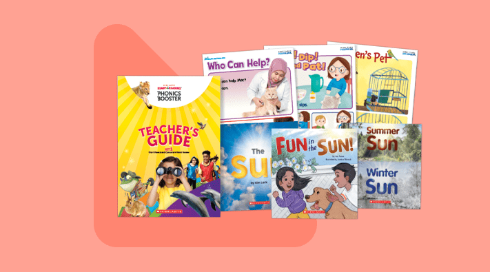 Ready4Reading Phonics Booster Kits showcasing short-read decodables, read-to-know text sets, teacher's guide, and more.