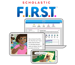 Scholastic FIRST Ooka Island adventure building foundational reading skills including student performance reports.