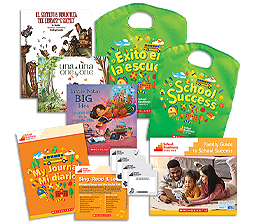 School Success Kit guide, bags, and books.