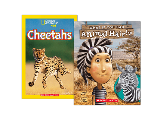 Covers of National Geographic Kids' "Cheetahs" and "What if You Had Animal Hair?"