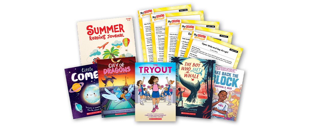 Each My Books Summer pack includes 5–10 books, think sheets, a journal, colored pencils, & postcards.